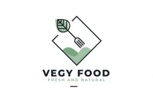 Vegan food restaurant logo template