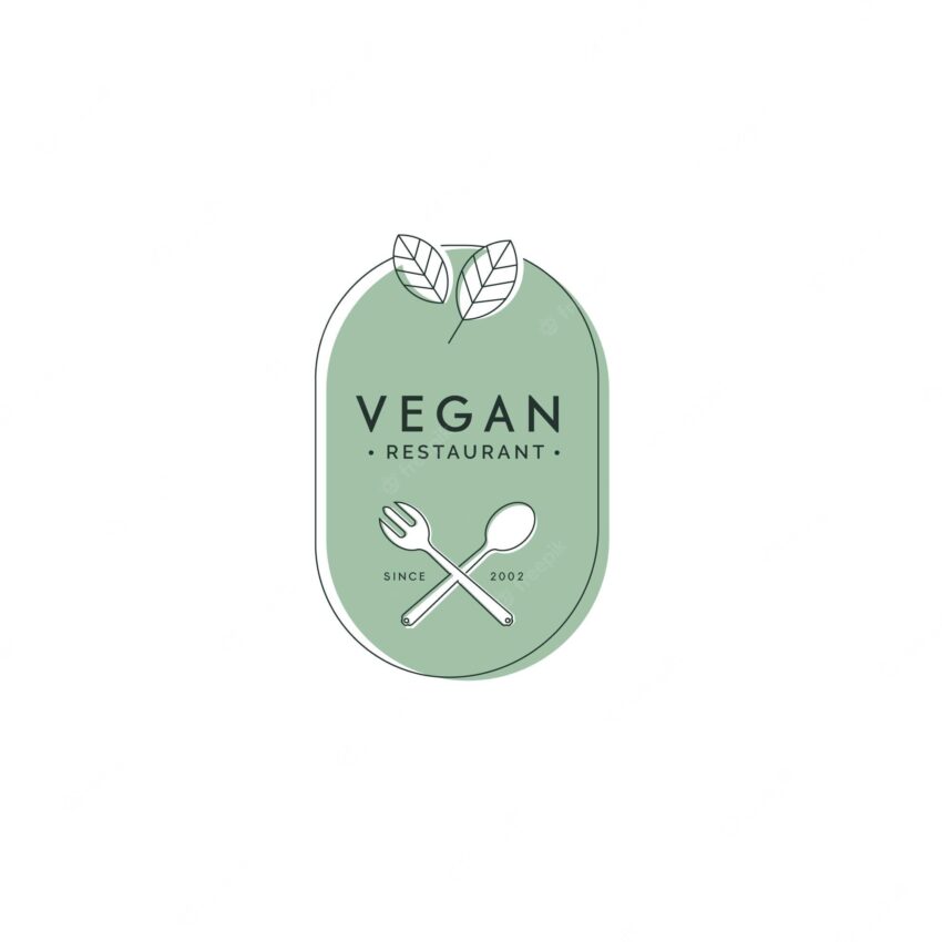 Vegan food restaurant logo