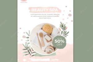 Vertical flyer template for spa and relaxation