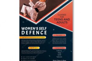 Vertical flyer template for women's self-defence class