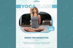 Vertical flyer template for yoga practice