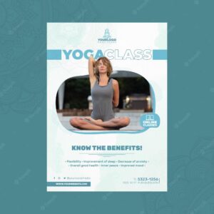 Vertical flyer template for yoga practice