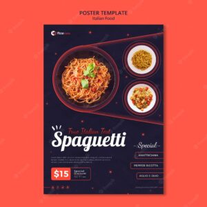 Vertical poster for italian food restaurant