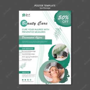 Vertical poster for spa massage with woman