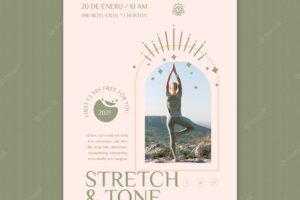 Vertical poster template for stretching course