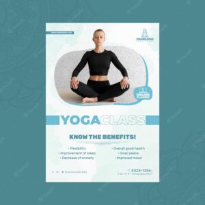 Vertical poster template for yoga practice