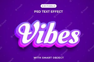 Vibes editable text effect template
