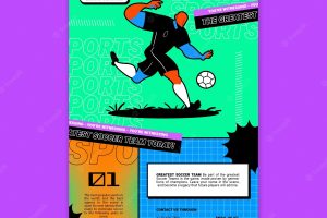 Vibrant illustration football poster template