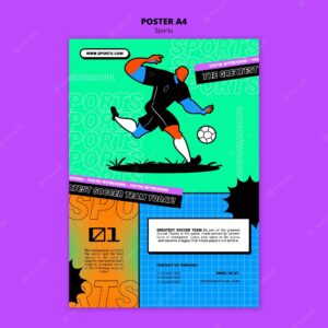Vibrant illustration football poster template