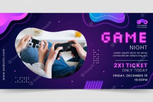 Video gaming and leisure sale banner template