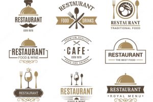 Vintage logotypes and various symbols for   restaurant menu