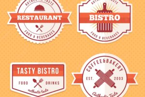 Vintage restaurant logos and badges