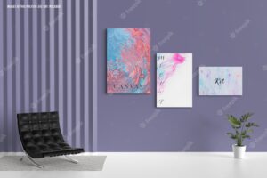 Wall canvas mockup, different sizes
