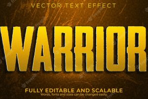 Warror battle text effect; editable gaming and war text style