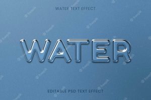 Water editable psd text effect