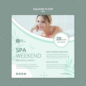 Wellness concept square flyer template