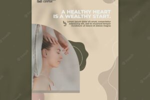 Wellness poster template with photo