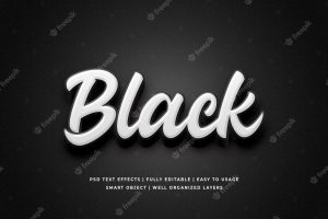 White black 3d text style effect