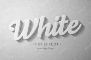 White bold 3d text effect