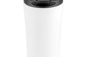 White ceramic hot coffee mug isolated