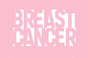 White geometric lettering breast cancer banner world cancer day vector poster vector illustration on