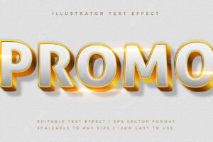 White gold promo title text style font effect