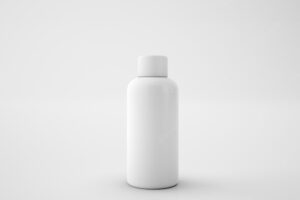 White metallic bottle