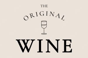 Wine bar logo template with minimal wine glass illustration