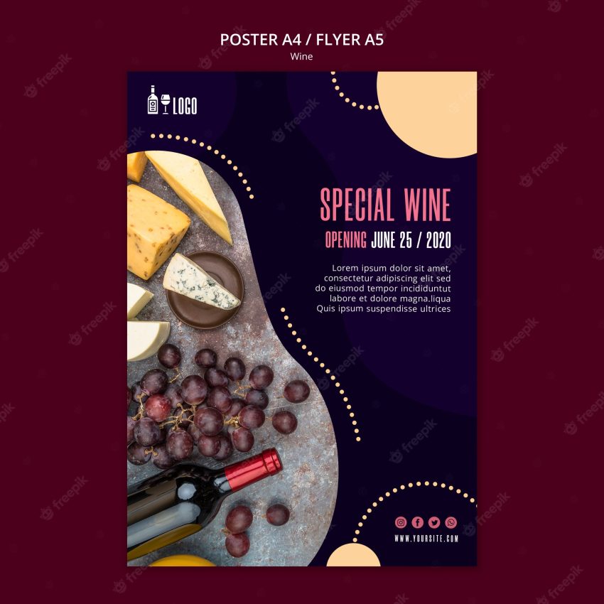 Wine template for poster style