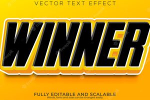 Winner slot text effect editable casino and slot text style