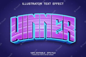 Winner text effect editable