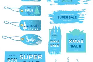 Winter social media sale banners and ads, web template collection.  christmas vector illustration for mobile website posters, email and newsletter designs, promotional material