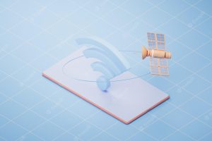 Wireless network technology with wifi sign 3d rendering