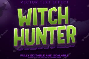 Witch hunter text effect editable wizard and magic text style