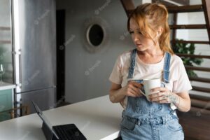 Woman watching a movie on streaming service