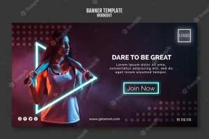 Workout concept banner template
