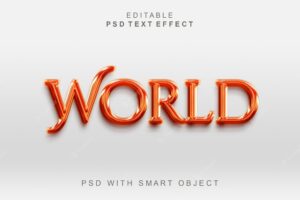 World 3d text effect