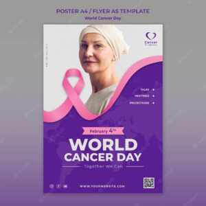 World cancer day awareness poster template