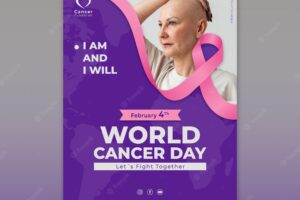 World cancer day poster template