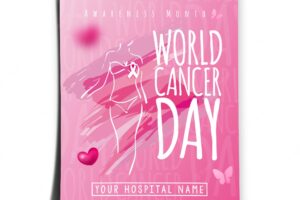 World cancer day poster template
