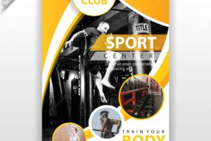 Yellow abstract fitness flyer