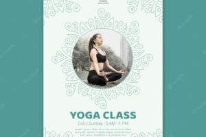 Yoga class poster template concept