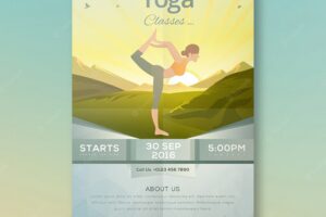 Yoga classes cartoon poster design