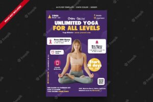 Yoga fitness flyer template