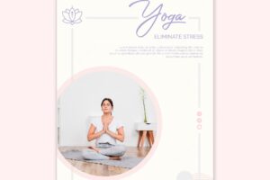 Yoga flyer with woman