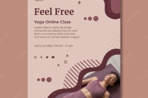 Yoga at home vertical flyer template