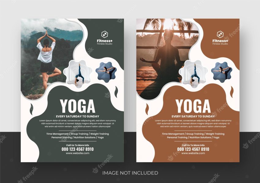 Yoga and meditation flyer, yoga poster design