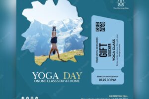 Yoga and meditation instagram social media post web banner template vector premium