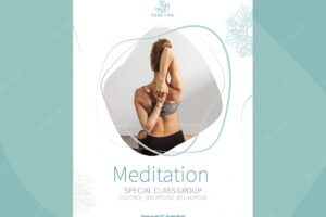 Yoga poster template with photo