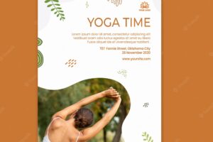 Yoga postures flyer template